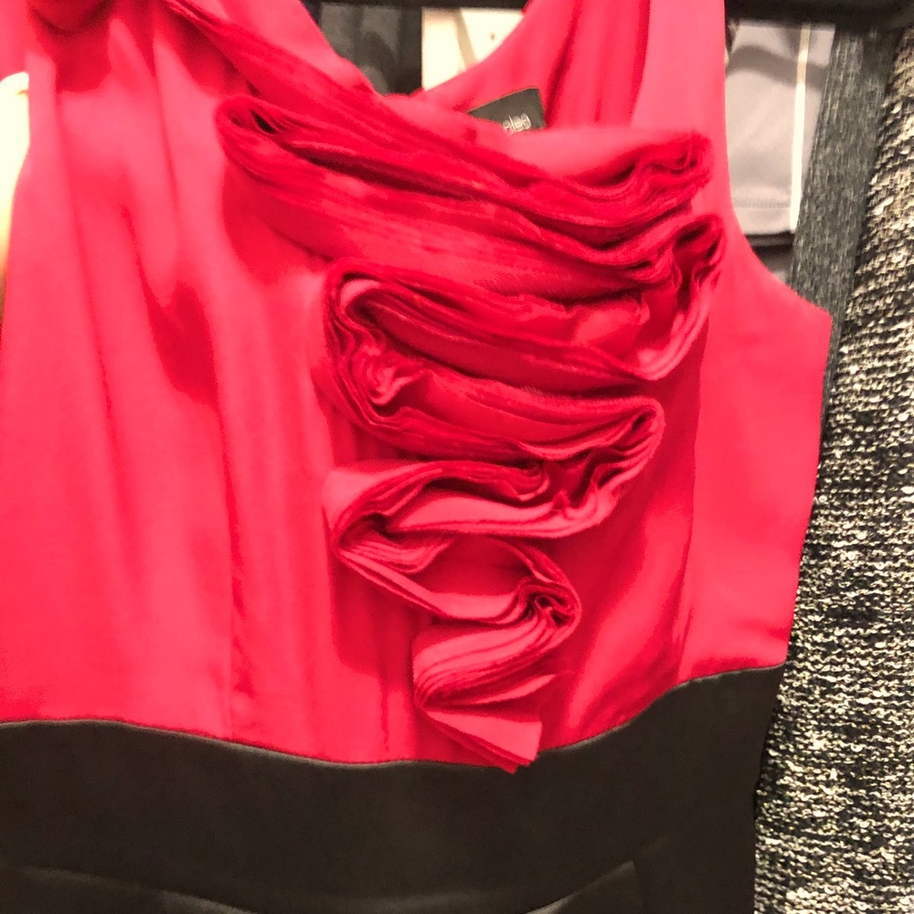 Elegant red & black cocktail dress
